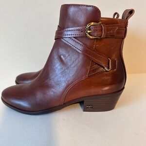NEW Sam Edelman Patty Brown Leather Ankle Women's Booties, Sz 6